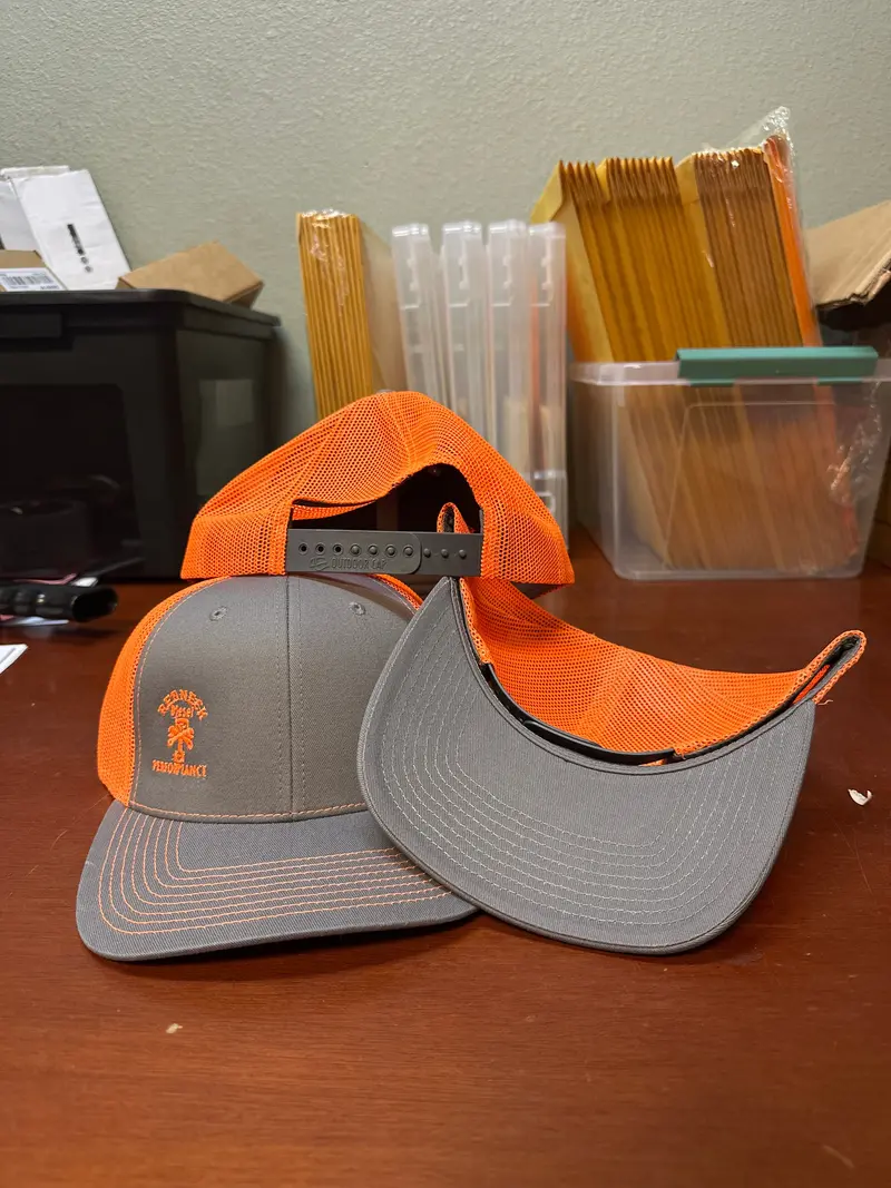 Orange & Grey Offset Logo Snapback Hat 1