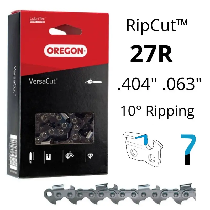 Oregon 27R Ripcut™ 10° Ripping Saw Chain .404" .063" Micro Chisel® 1