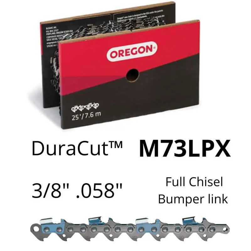 Oregon Chainsaw Chain M73lpx 3/8" .058" 25Ft Full Chisel 1