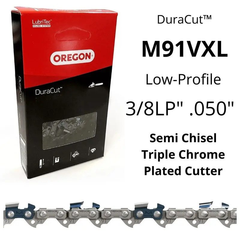 Oregon Duracut M91vxl 3/8Lp .050 Chain – Triple Chrome Semi Chisel 1