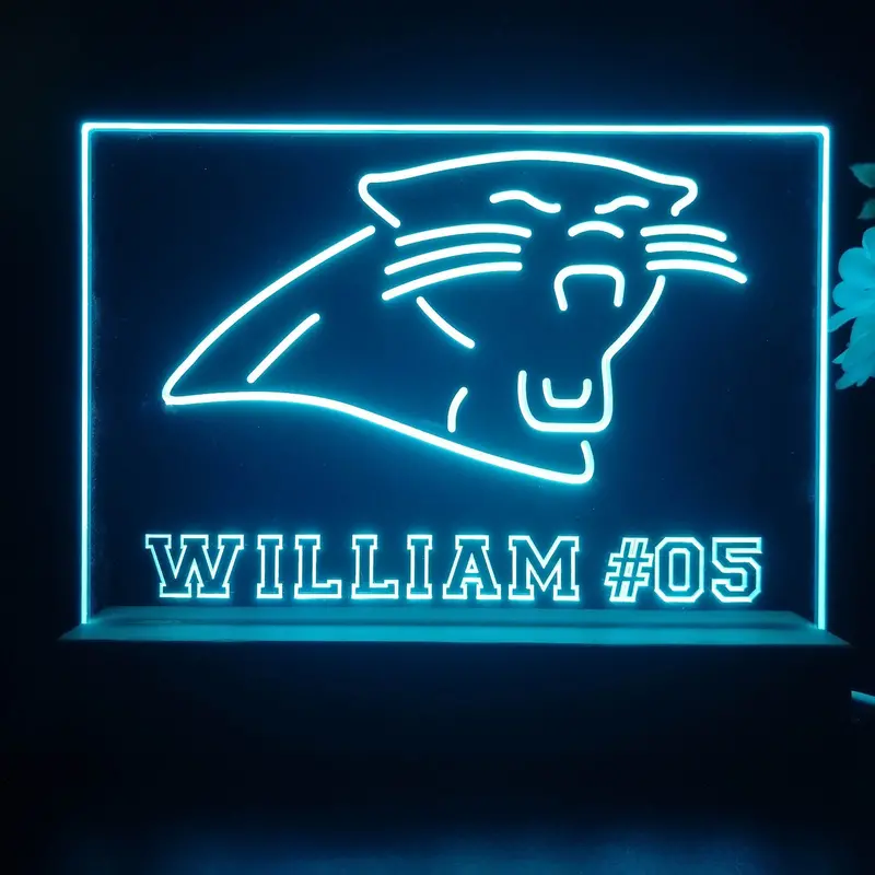 Personalized Carolina Panthers Souvenir Neon Led Night Light Sign 1
