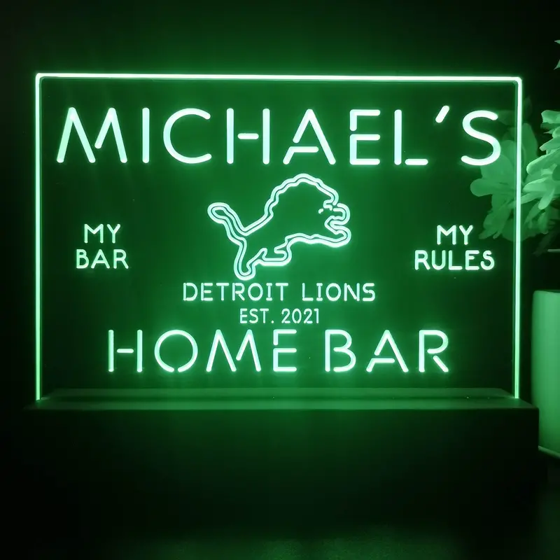 Personalized Detroit Lions Souvenir Neon Led Night Light Sign 1