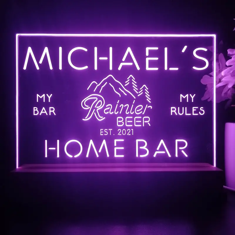 Personalized Rainier Souvenir Neon Led Night Light Sign 1