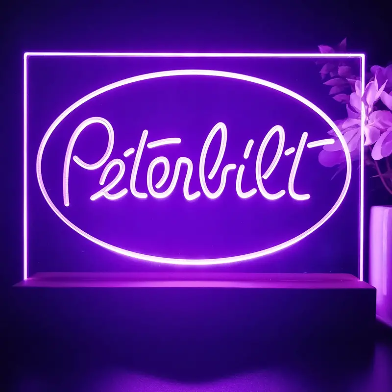 Peterbilt Car Transport Bar 3D Illusion Night Light Desk Lamp 1