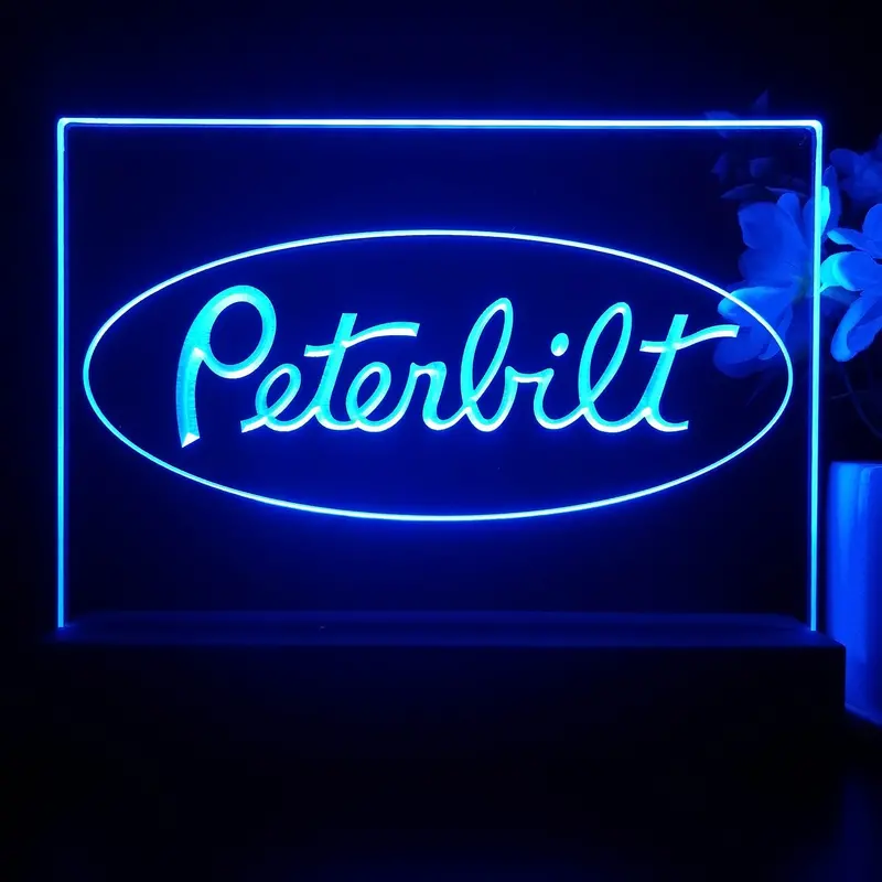 Peterbilt Garage Bar 3D Illusion Night Light Desk Lamp 1