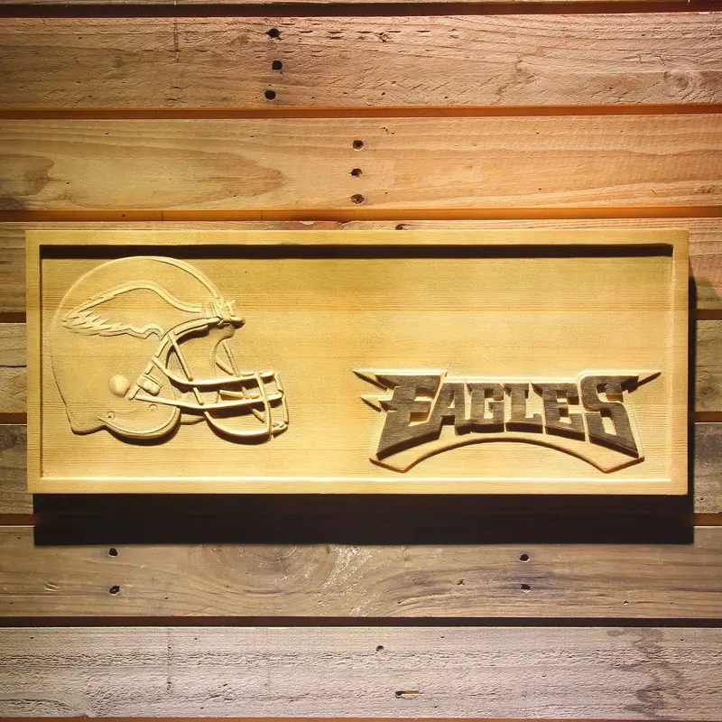 Philadelphia Eagles 3D Solid Wooden Craving Sign 1