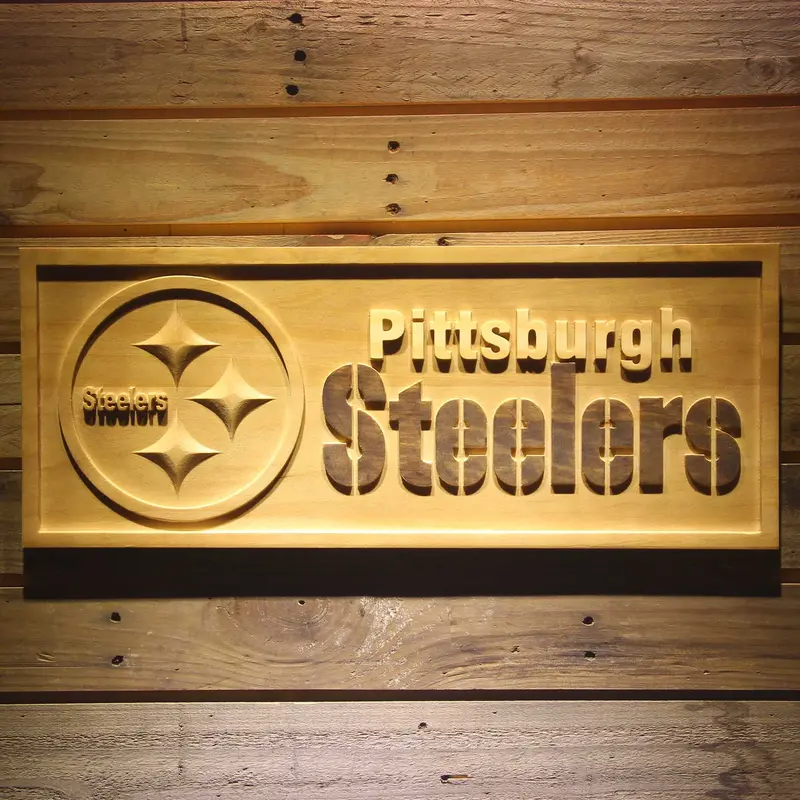 Pittsburgh Steelers  3D Solid Wooden Craving Sign 1