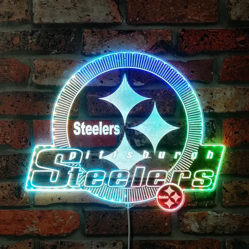 Pittsburgh Steelers Shining Logo Neon Led Sign With Dynamic Rgb Colors 1