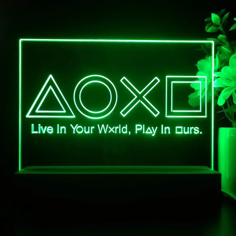 Playstation Console Symbol Neon Sign Game Room Lamp 1