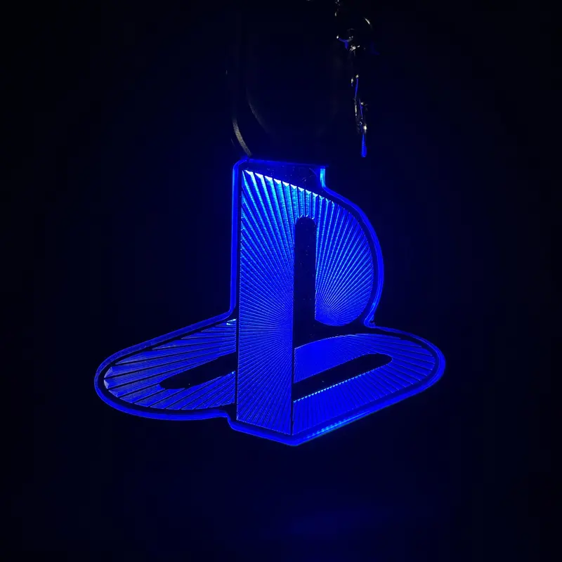 Playstation Icon Led Light Acrylic Keychain , Christmas Tree Ornament 1