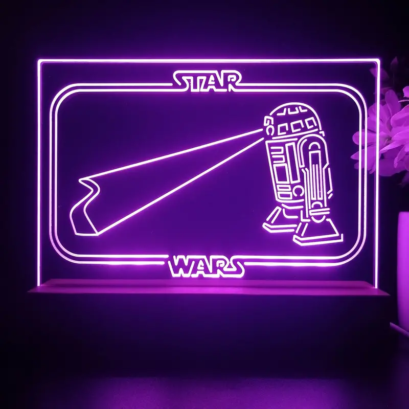R2c2 Stars Wars Room 3D Illusion Night Light Desk Lamp 1