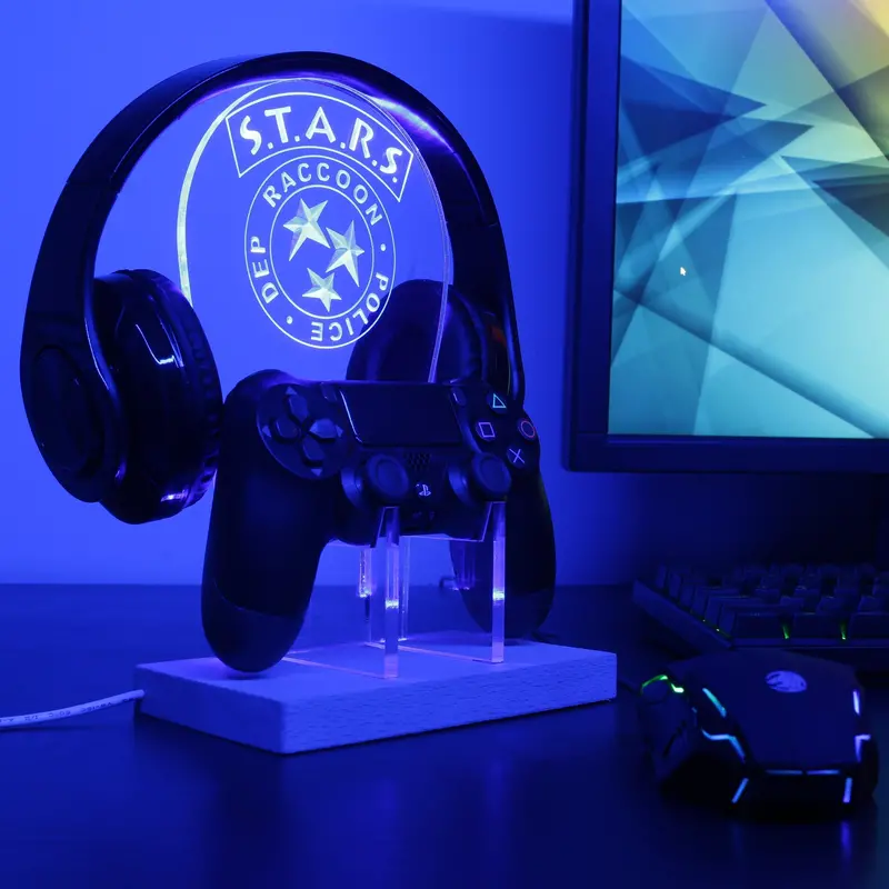 Resident Evil S.T.A.R.S Raccoon Led Gaming Headset Controller Stand 1