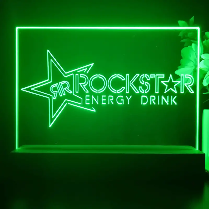 Rockstar Us Beverages Star Neon Sign Pub Bar Decor Lamp 1