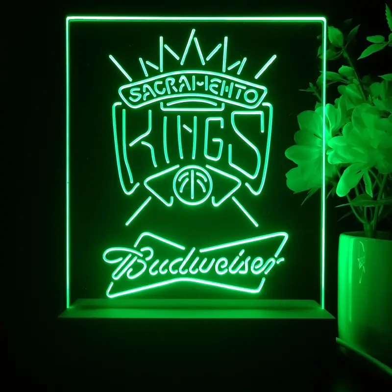 Sacramento Kings Budweiser Neon Sign Pub Bar Lamp 1