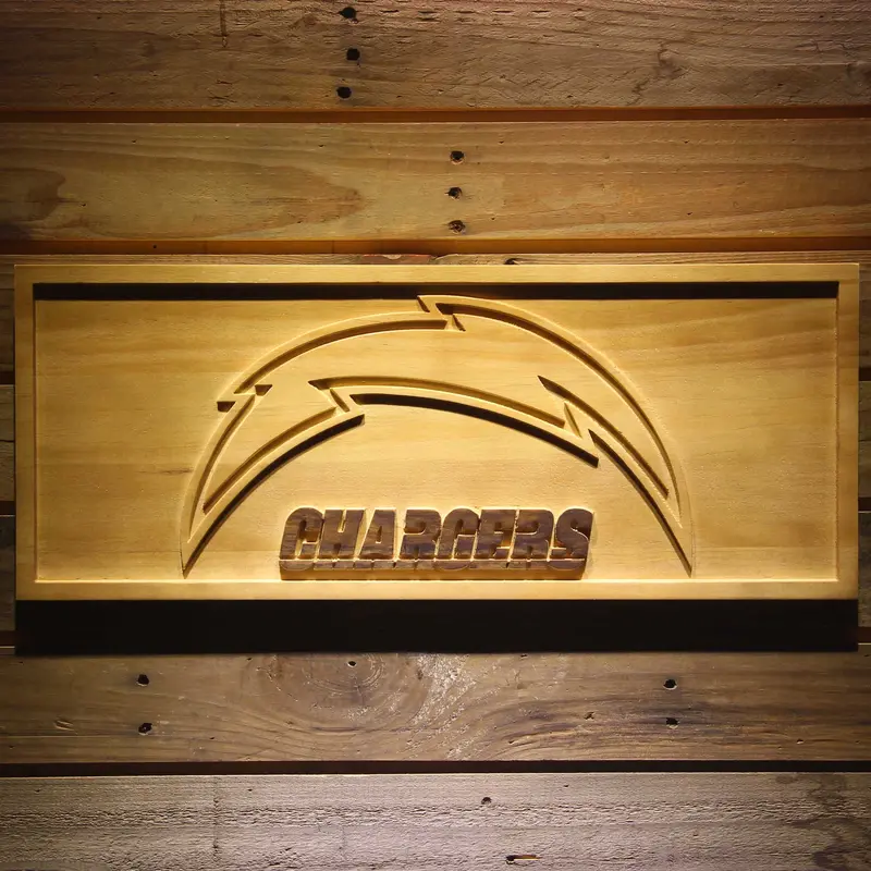 San Diego Chargers  3D Solid Wooden Craving Sign 1