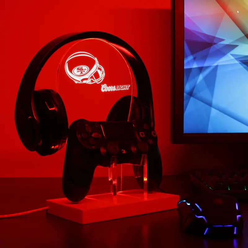 San Francisco 49Ers Helmet Logo Led Gaming Headset Controller Stand 1