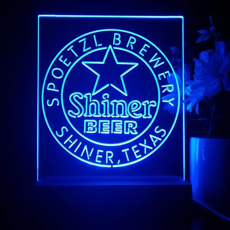 Shiner Beer Star 3D Illusion Night Light Desk Lamp 1