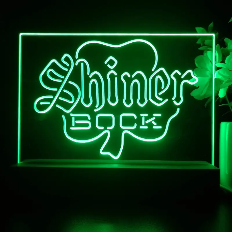 Shiner Bock Shamrock Neon Sign Pub Bar Lamp 1