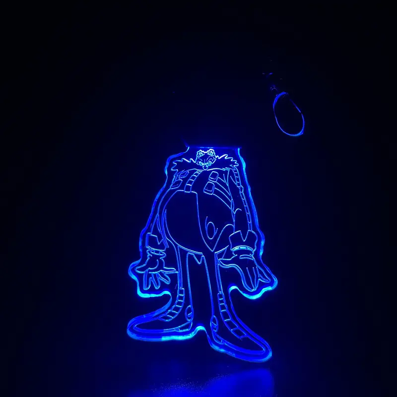Sonic Dr Eggman Led Light Acrylic Keychain , Christmas Tree Ornament 1