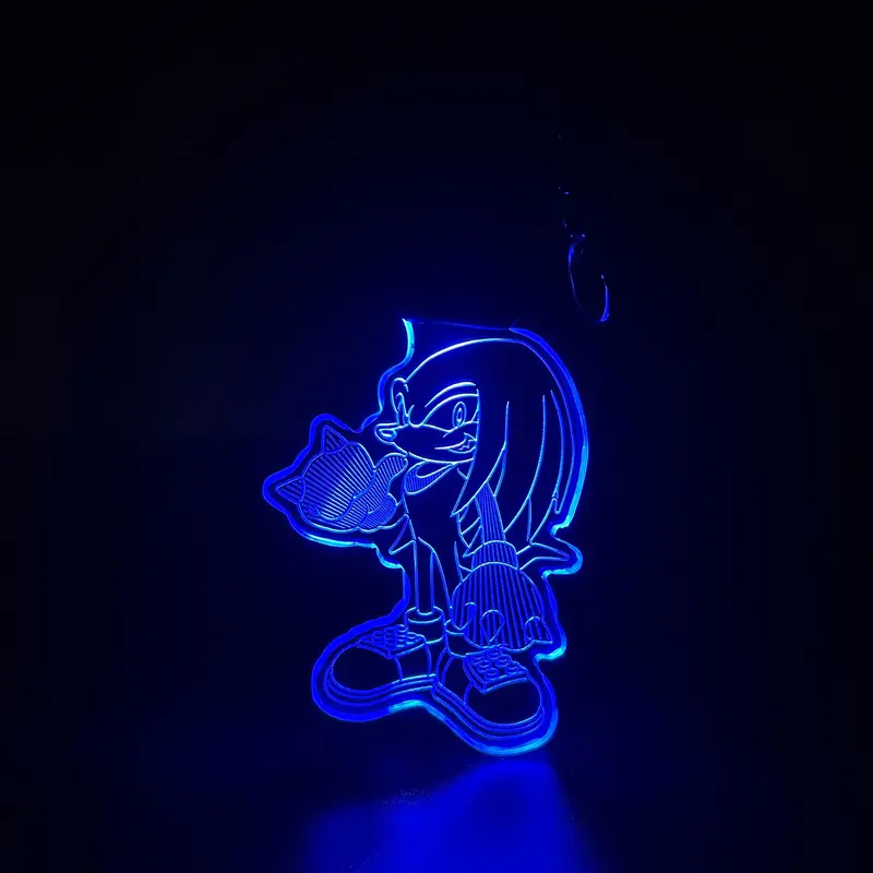 Sonic Knuckles Led Light Acrylic Keychain , Christmas Tree Ornament 1