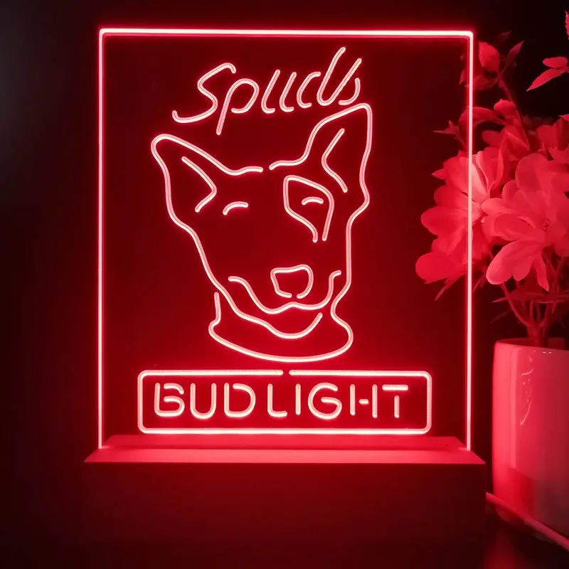 Spuds Mackenzie Bud Light Neon Pub Bar Lamp 1