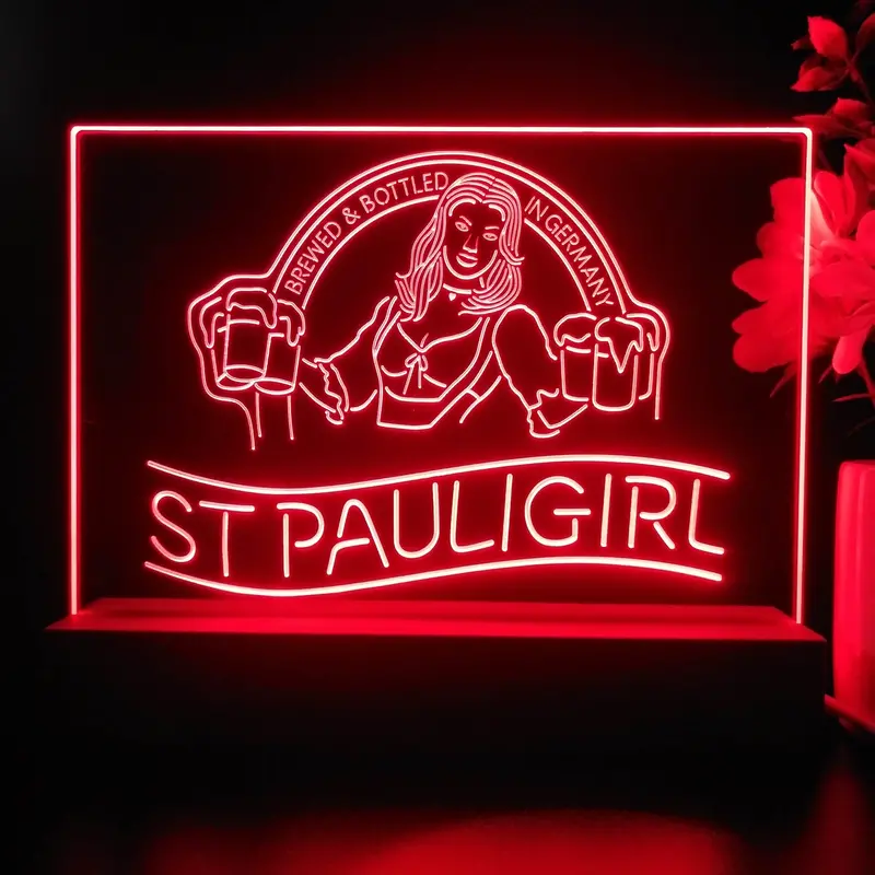 St. Paul Girl Man Cave Neon Sign Pub Bar Lamp 1
