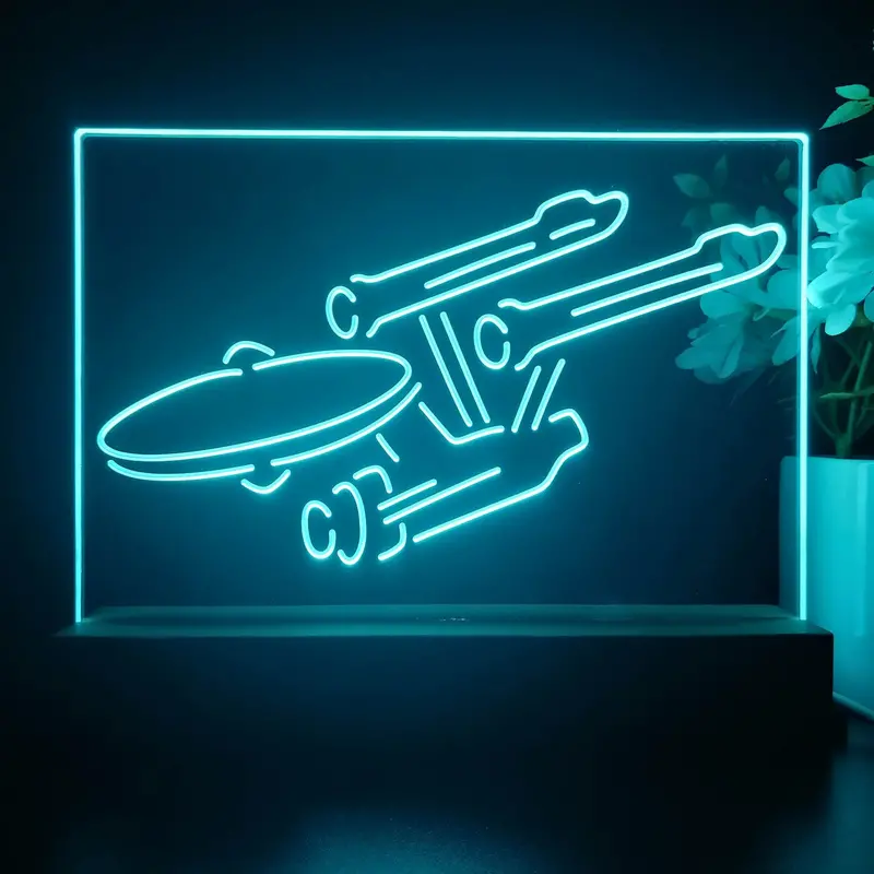 Star Trek Enterprise Space Ship 3D Illusion Night Light Desk Lamp 1