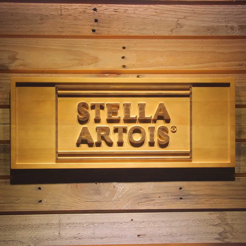 Stella Artois 3D Solid Wooden Craving Sign 1