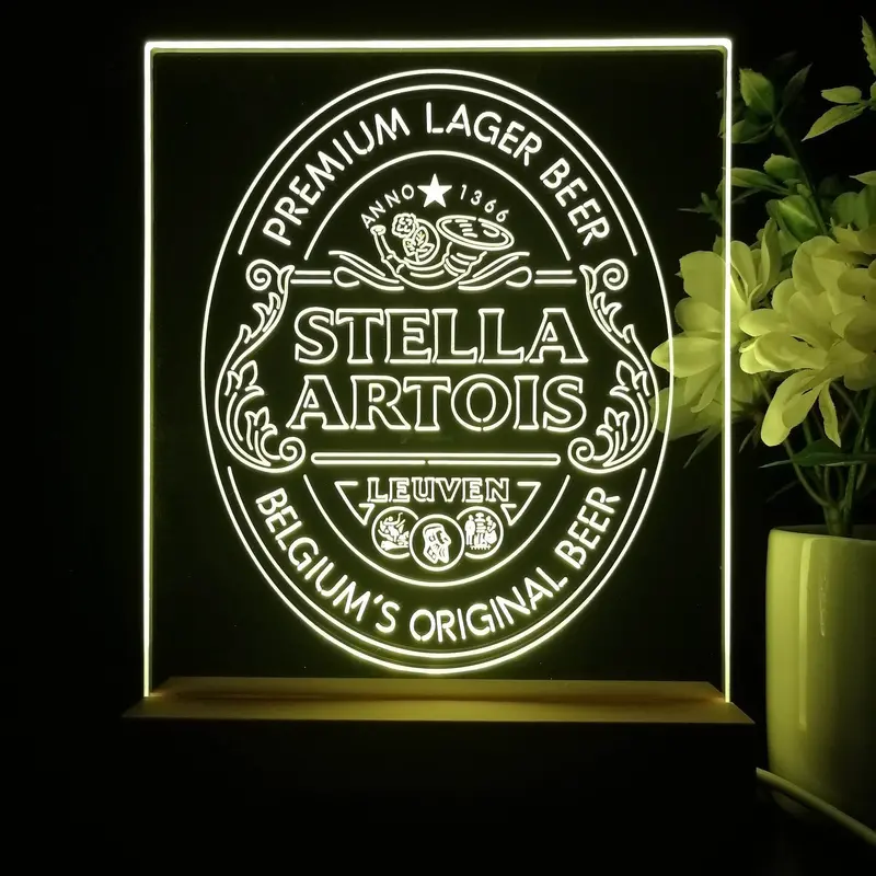 Stella Artois Larger Beer Night Light Neon Pub Bar Lamp 1