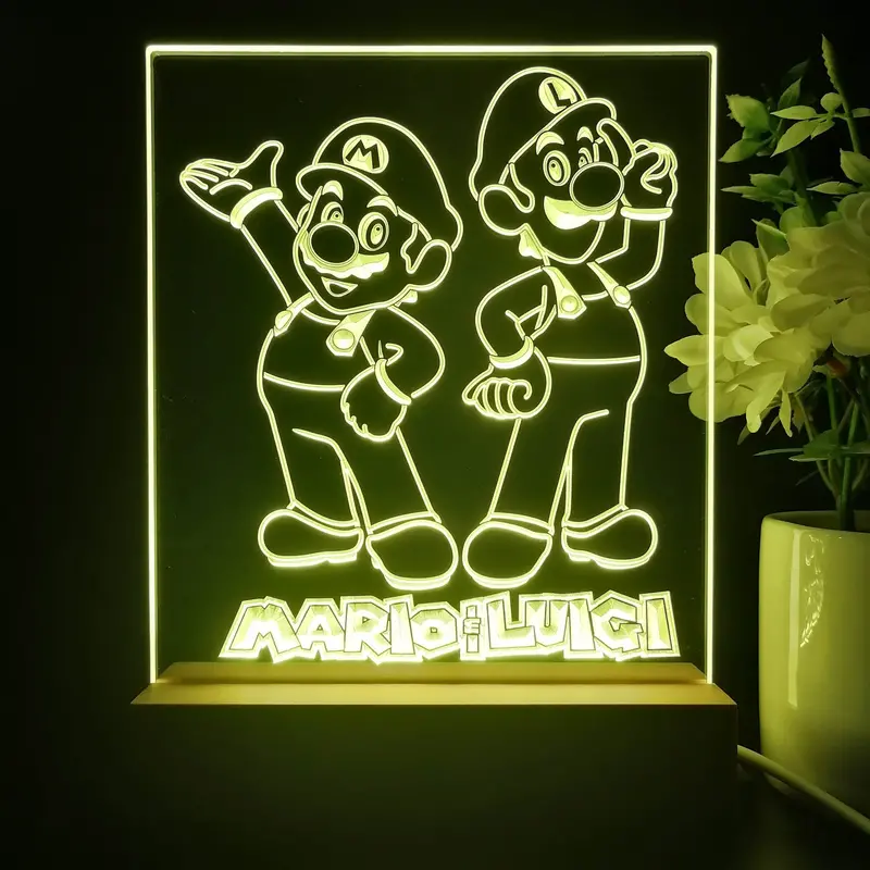 Super Mario Luigi Game Room Led Sign Lamp Display 1
