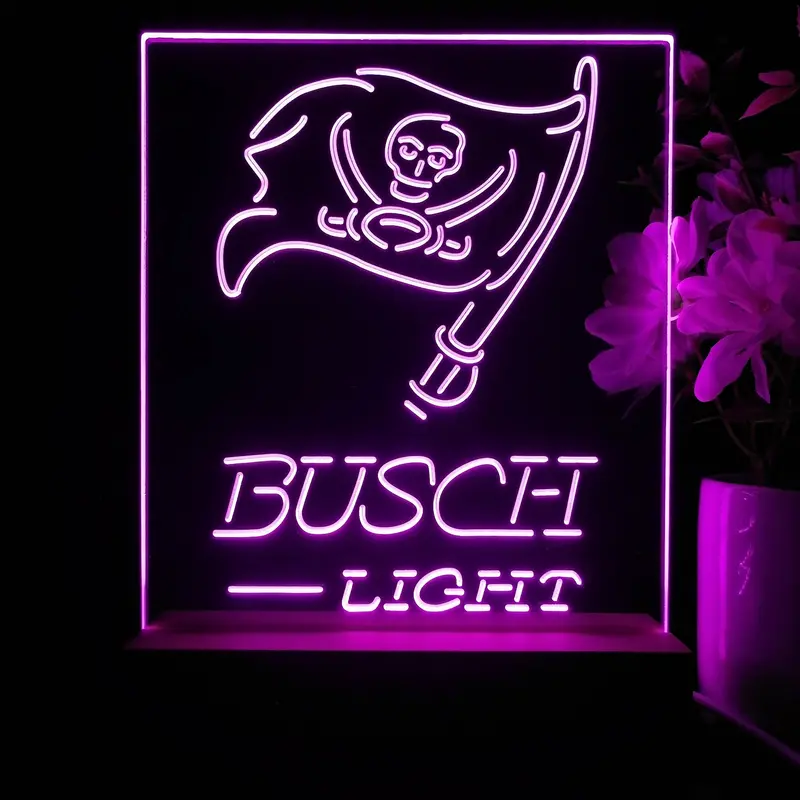 Tampa Bay Buccaneers Busch Light Neon Sign Pub Bar Lamp 1