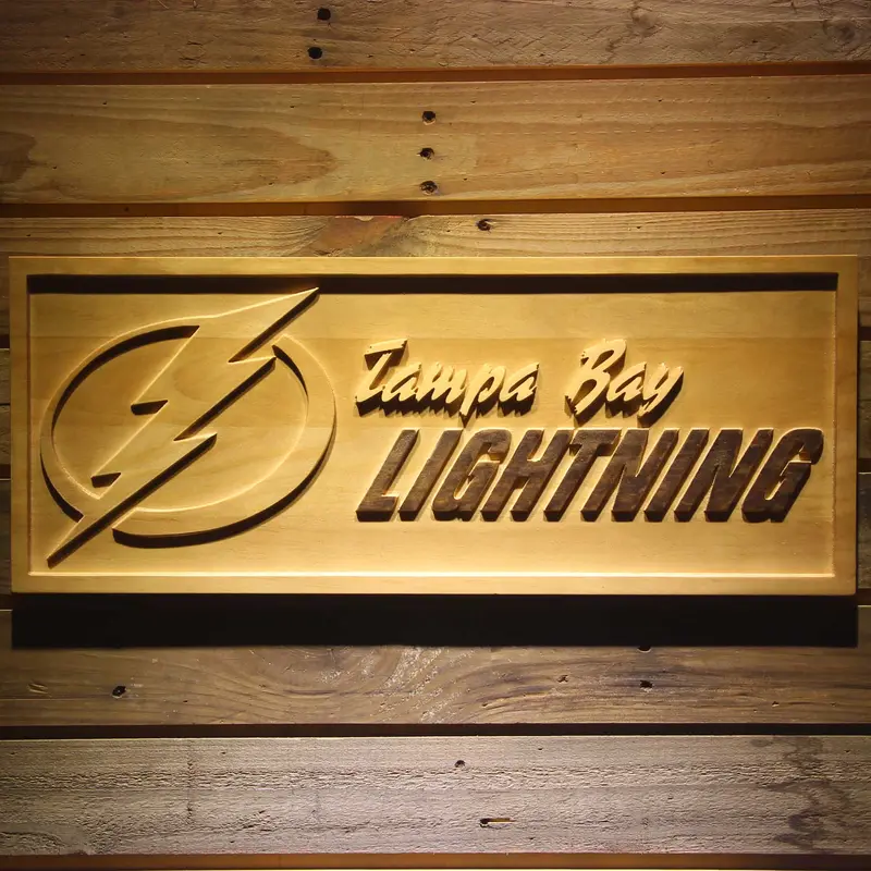 Tampa Bay Lightning 3D Solid Wooden Craving Sign 1