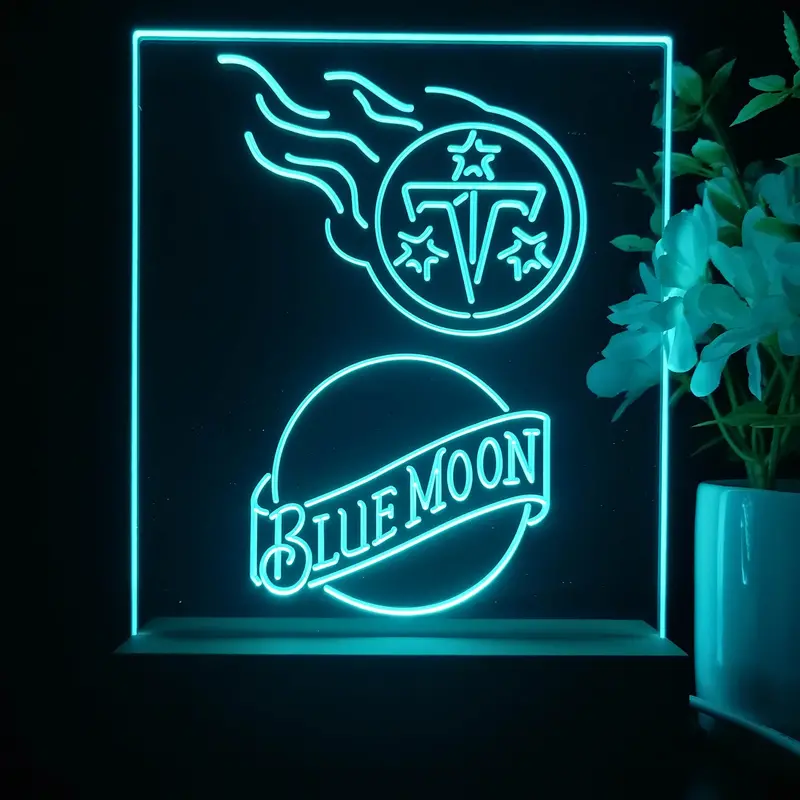 Tennessee Titans Blue Moon Neon Sign Pub Bar Lamp 1