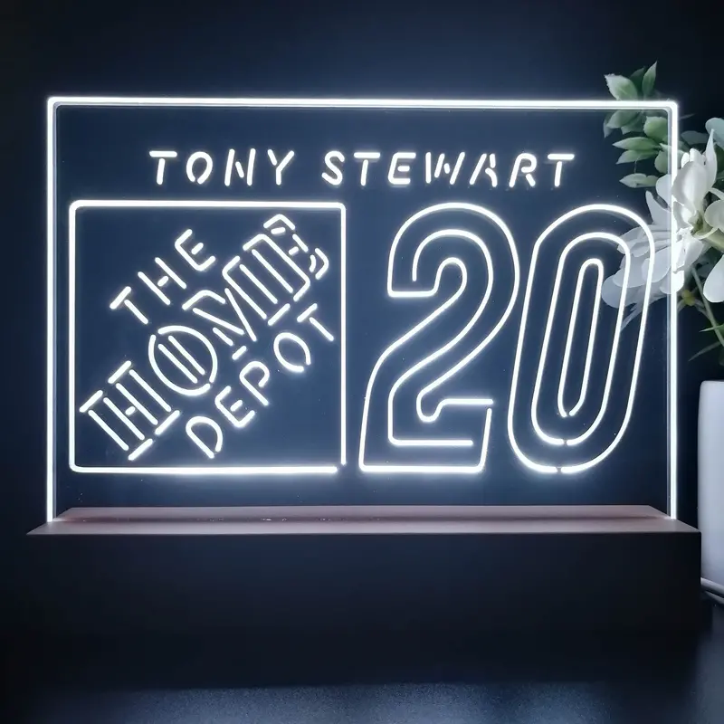 Tony Stewart #20 Racing 3D Illusion Night Light Desk Lamp 1