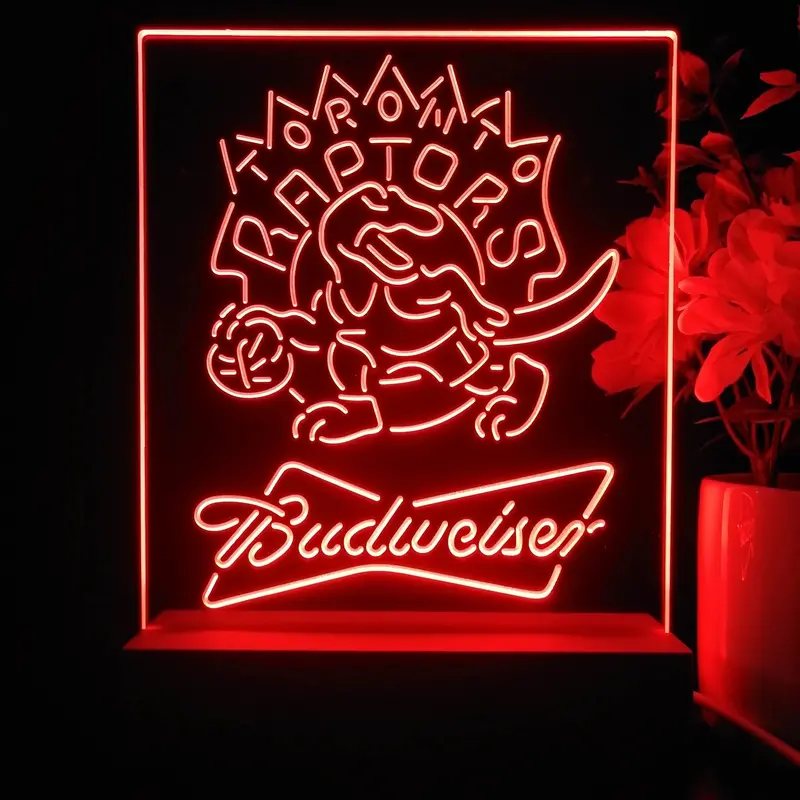 Toronto Raptors Budweiser Neon Sign Pub Bar Lamp 1