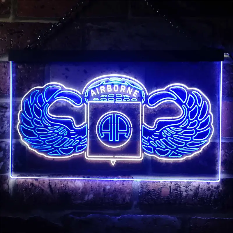 Us Army 82Nd Airborne Division Wings Neon-Like Led Sign 1