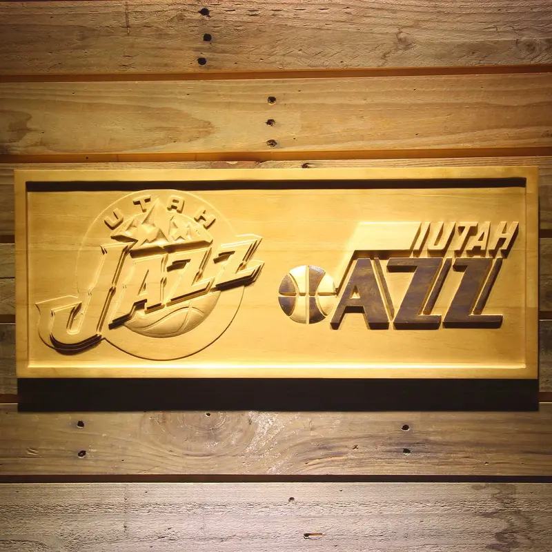 Utah Jazz  3D Solid Wooden Craving Sign 1