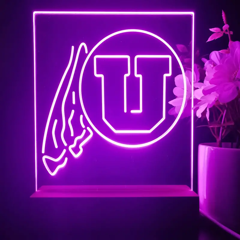 Utah Utes 3D Illusion Night Light Desk Lamp 1