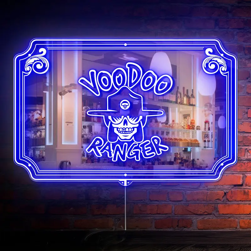 Voodoo Ranger Rgb Led Neon Sign With Elegant Mirror Backing 1