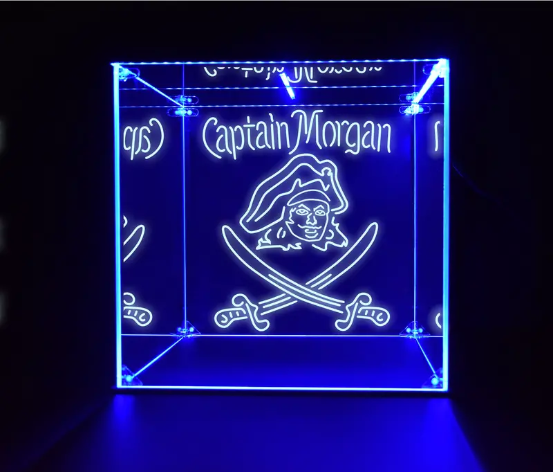 Wine, Champagne, Liquor, Beverage Bottle Led Display Case, Captain Morgan Collection 1