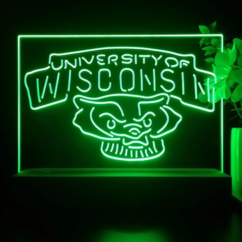 Wisconsin Badgers 3D Illusion Night Light Desk Lamp 1
