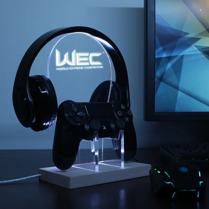 World Extreme Cagefighting Led Gaming Headset Controller Stand 1