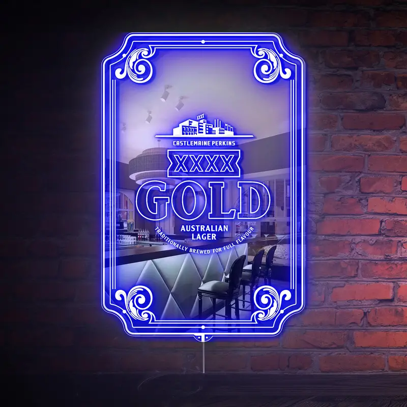 Xxxx Gold Lager Rgb Led Neon Sign With Elegant Mirror Backing 1