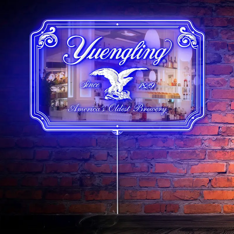 Yuengling Beer Rgb Led Neon Sign With Elegant Mirror Backing  - Perfect For Bars & Home Decor 1