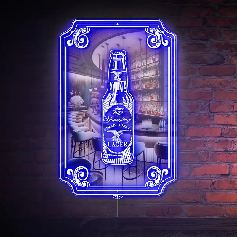 Yuengling Bottle  Rgb Led Neon Sign With Elegant Mirror Backing 1