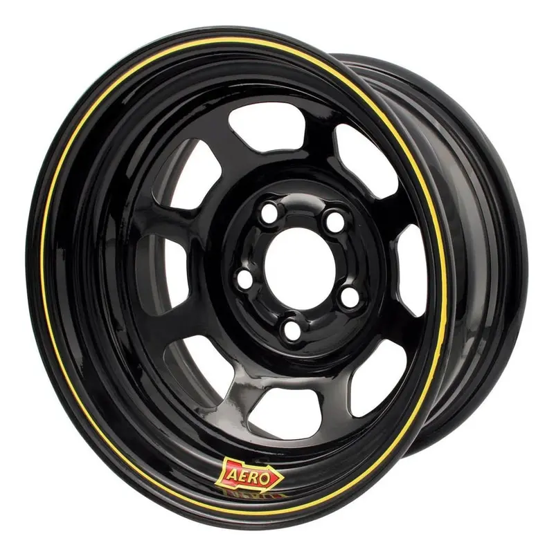 Aero Race Wheels 50-104750 – 15X10 Inch Black Drag Wheel, 5-Inch Backspace, 4.75-Inch Bolt Pattern 1