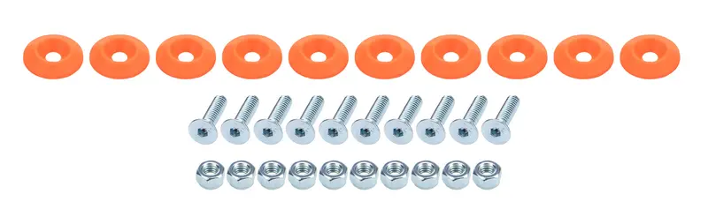 Allstar Performance 18689 Countersunk Bolt Kit – Fluorescent Orange, 10-Piece Pack 1