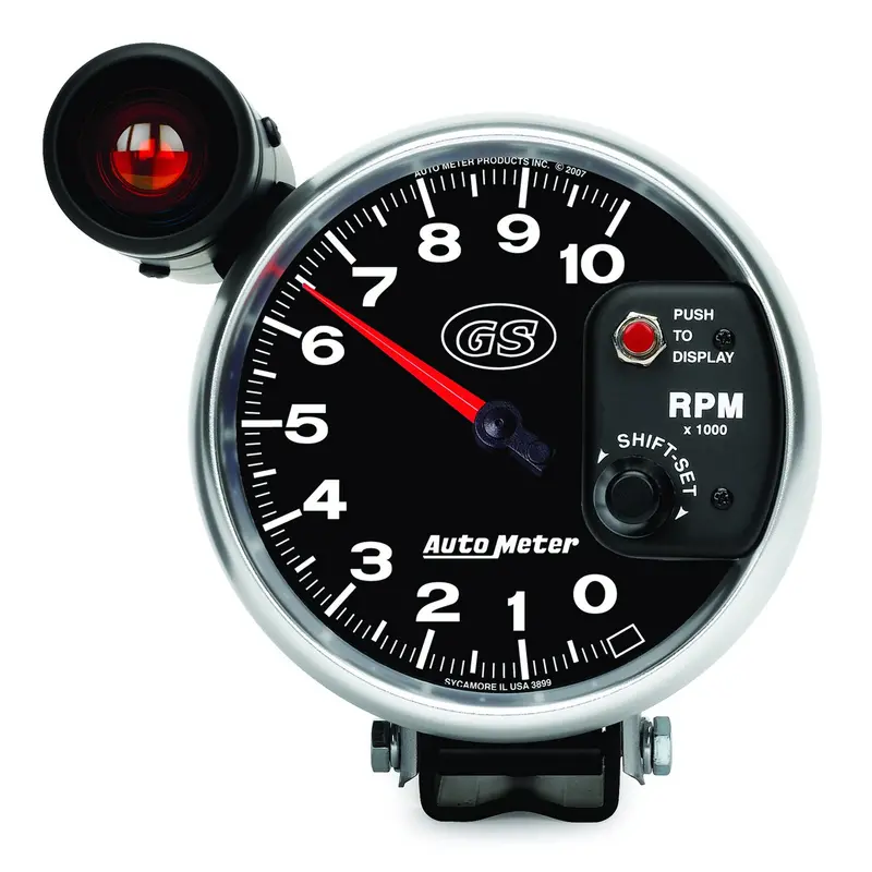 Autometer 3899 5-Inch Tachometer With Pedestal Mount And Shift Light – 10,000 Rpm 1