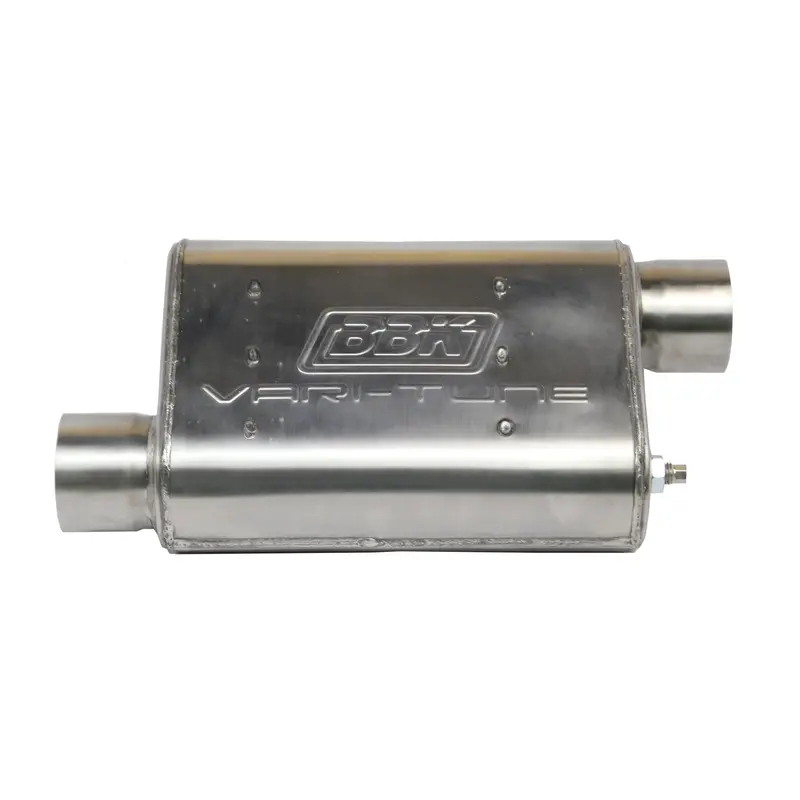 Bbk Performance 31025 Universal Adjustable 2-3/4" Varitune Muffler – Stainless Steel, Double Offset 1