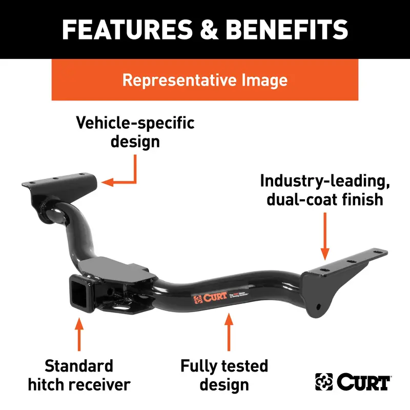 Curt 13154 Class Iii Trailer Hitch – 2" Receiver, Designed For Select Acura Rdx Models 1